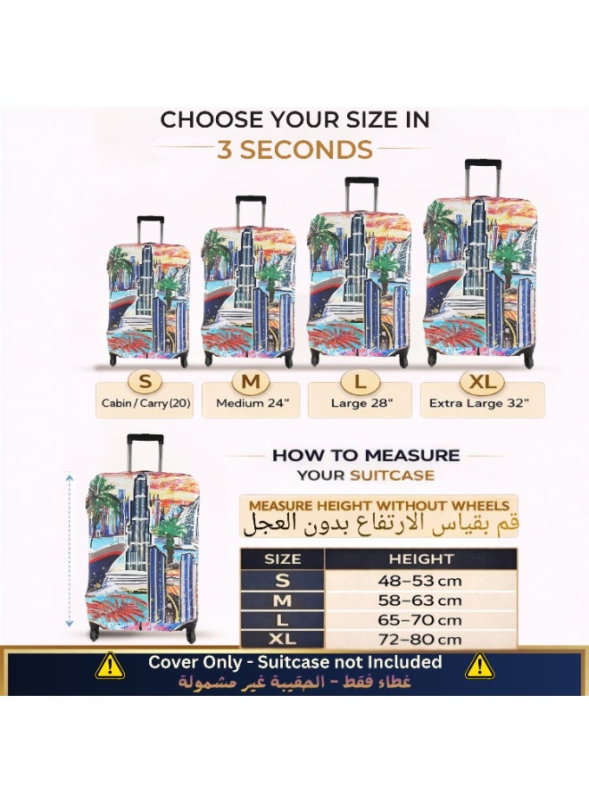 natOnat Travel Luggage Cover Protector - Suitcase Cover - Stretchy, Washable Spandex & Polyester - Protects Against Dirt & Scratches - Dubai Design - Fits 72-81 CM Height ( X Large ) - Image 2
